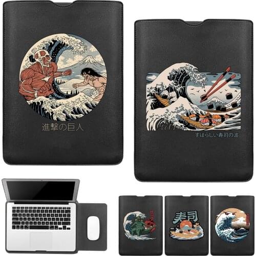 Waterproof Laptop Bag 11 12 13 14 15 Inch PU Leather Briefcase Notebook Bag for Apple/Huawei/Microsoft