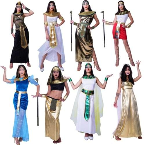 Women Egyptian Costume Cosplay Adult Cleopatra Egypt Pharaoh Dress Christmas Fancy Dress Adult Halloween Costumes