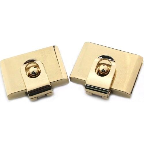 1x Metal Rectangle Push Lock Turn Lock Bag Briefcase Spring Lock Snap Decorative Clasps Closure Leather Craft Hardware Accessory