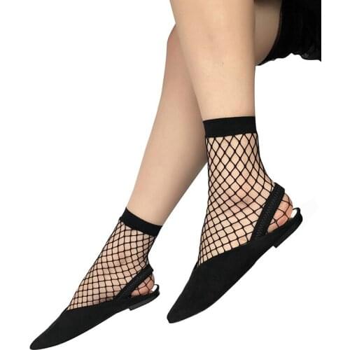 2 Pairs/Lot Ladies Summer Black Fishnet Socks Women Celebrity Mesh Hot Versatile Cross Net Meias Cool Sneaker Leather Shoes Bas