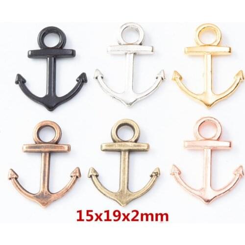 20pcs/lot Five color Metal Boat anchor charm Retro Immemorial style Boat anchor Pendant Bracelet Key chain DIY Hanfmade jewelry