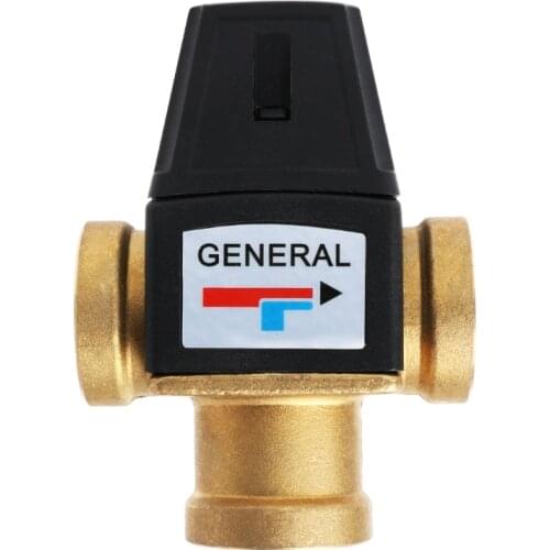 3 Way Brass DN20/DN25 Male Female Thread Water Thermostatic Mixing Valve 3/4" 1"