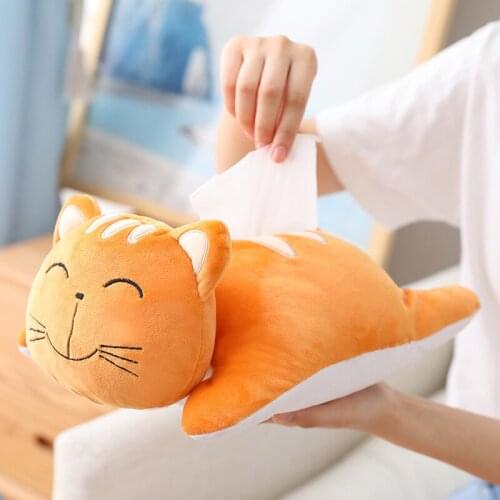 32x22CM cute cat tissue box car home living room bedroom pillow girl heart cartoon down cotton pumping box napkin box