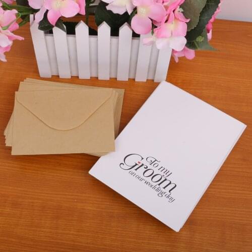 50pcs To My Groom on Our Wedding Day Cards in Brown Kraft Envelopes