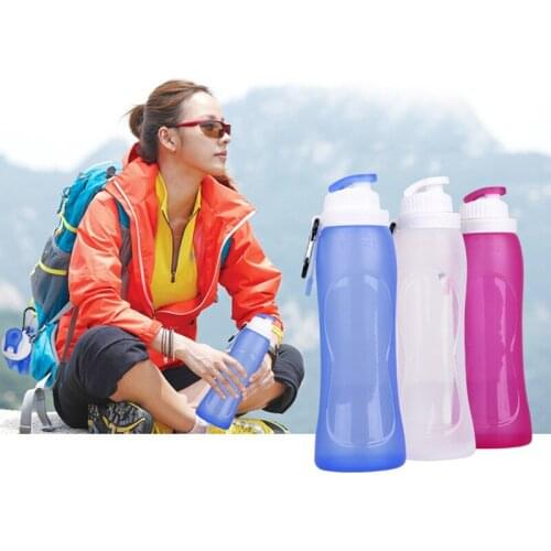 500ML Silicone Outdoor Travel Summer Bottle Portable Water Sports Folding Bottle Durable SAL99
