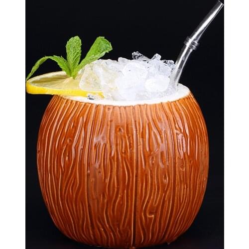 520ml Coconut Shape Hawaii Tiki Mugs Ceramic Mug Mug For Gifts Cups And Mugs Cocktail Cup