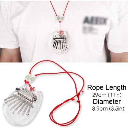 8 Keys Mini Cute Kalimba Piano Acrylic Transparent Finger Mbira Musical Instruments Pendant Gift