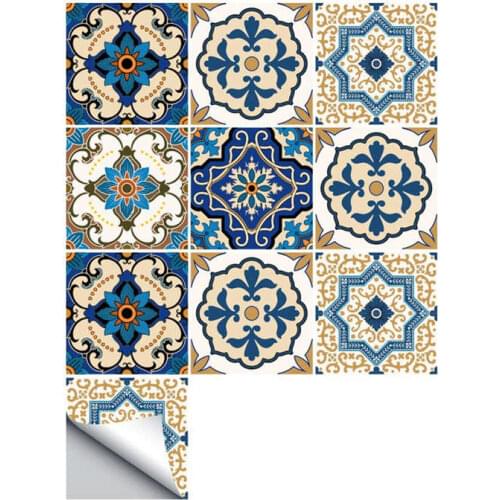 Promotion! 10Pcs Moroccan Style Tile Stickers Waterproof Wall Stickers Bathroom Art Decor,6x6 Inch