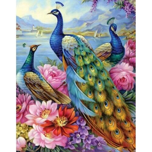 Diamond Embroidery Peacock Mosaic Picture of Rhinestones Decor Gift 5D DIY Diamond Painting Full Square Animals Cross Stitch Kit