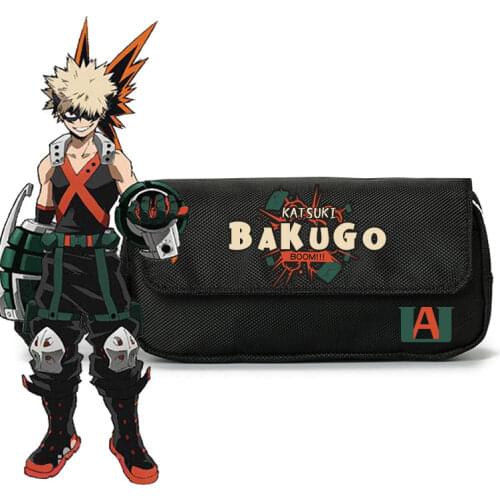 Anime Boku No Hero My Academia Bakugou Katsuki Izuku Pencil Case Cosplay Student Pen Cosmetic Bag Large Capacity Stationery Box