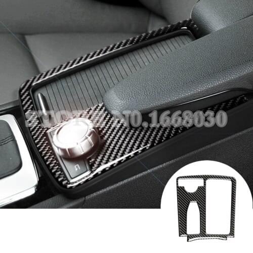 Carbon Fiber Water Cup Holder Cover For Benz E Class Coupe W207 C207 2009-2012 1pcs Car accesories interior Car Trim