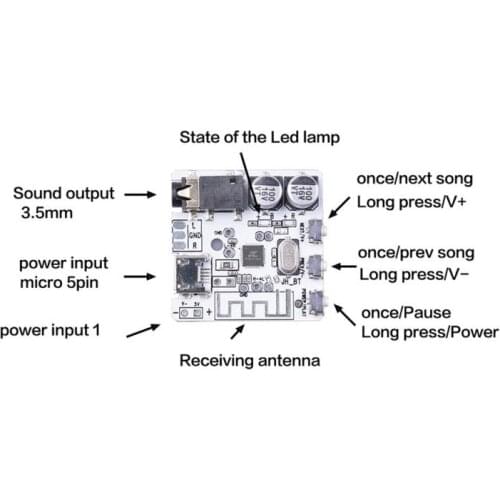DIY Bluetooth Decoder Board Audio Receiver Bluetooth 5.0 3.5mm MP3 Lossless Player Wireless Stereo Music Amplifier Module