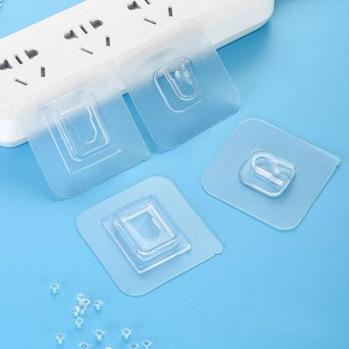 Double-Sided Adhesive Wall Hooks Hanger Strong Transparent Suction Cup Sucker Hook Wall Storage Holder For Kitchen Bathroom