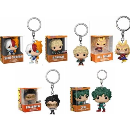 FUNKO MY HERO ACADEMIA & DEKU Bakugo Pocket Keychain Vinyl Action Figure Collectible Model Toys For Children Christmas Gift