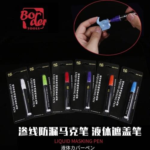 BORDER BD0049 Liquid Masking Pen For Model Paint White Green Red Violet Orange Blue Craft tools For Modeling Hobby Accessory