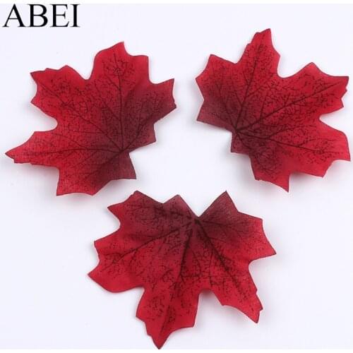 100pcs/lot Artificial Silk Maple leaf For Party Home Table Decoration Fake Flower Leaves DIY Wreath Garland Accessory