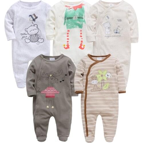 Baby+Clothes Romper Newborn Pajamas Kid Clothing One-Pieces Infant Girl Boy Toddler Footies Cartoon Animal Print Embroidery