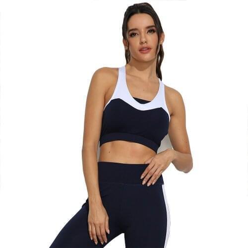 2 Piece Set Black White Patchwork Yoga Sets Women Gym Running Sportwear Fitness Yoga Set Clothes High Waist Yoga Leggings+Bra