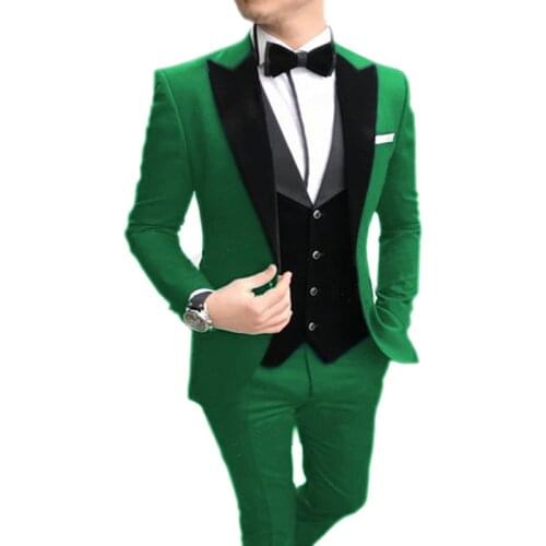 Red Mens Suit 3 Pieces Casual Slim Fit Notch Lapel Vest Best Man Tuxedos For Wedding Party Suits(Blazer+vest+Pants)