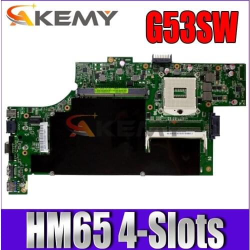 Akemy Laptop motherboard for ASUS G53SW G53SX VX7 G53S original mainboard HM65 4-Slots
