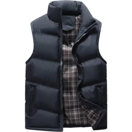 New Brand Vest Men Casual Sleeveless Jacket Male Outwear Cotton-Padded Coat Mens Korean Fashion Thicken Waistcoat Warm Vest 4XL