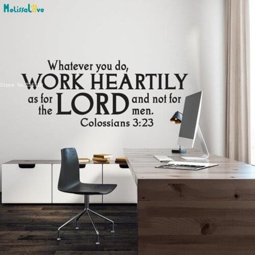 Whatever You Do Work Heartily As For The Lord And Not For Men Home Decor Living Room Word Removable Murals YT4397