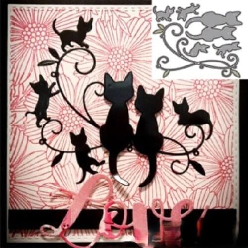 2021 New Six Kitty Metal Cutting Dies Stamps Dies Scrapbooking Mold Cut DIY Handmade Tools Craft Decoration 2021 New Metal Dies