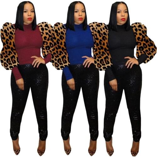 Printed Mosaic Bubble Sleeve Top 2021 Spring and Autumn Womens Top All Kinds of Fashion Temperament Date Daily Wear Top