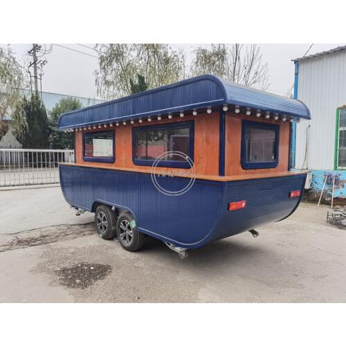 5m Long Mobile Food Cart 4 Wheels Coffee Snack Food Trailer Street Food Truck With CE ISO approved