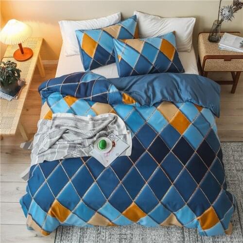 Luxury bedding set king size geometric pattern duvet cover with pillowcase 3pcs bed linen queen comforter set