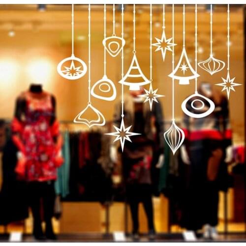 Christmas Ornaments Stickers, Christmas vinyl window decals, Christmas vinyl shop window, christmas wall decal, SD-003