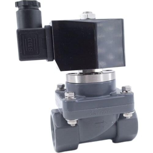 UPVC acid and alkali resistant solenoid valve DN15-25 anticorrosive solenoid valve 220V24V seawater High pressure solenoid valve