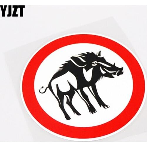 YJZT 13.2CM*13.2CM Funny Warning Mark Animal Car-styling Car Sticker PVC Decal 13-0806