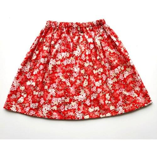 Golden Red flower New summer Kids Girl Skirt Princess A-line Cotton Girls Skirts Fashion Princess Children Clothing Baby Clothes