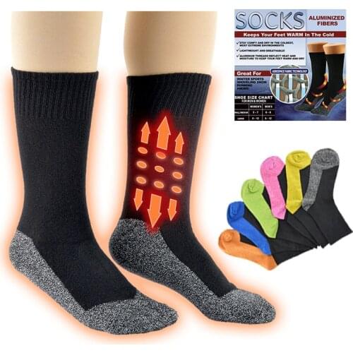 1pair Mens Winter Compression Stocking Warm Hot Knee High Long Leg Terry Socks Cotton Thicken Cover Calf Socks Male/female