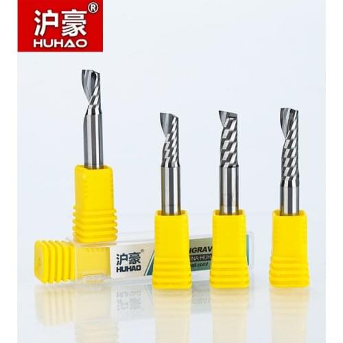 1pcs HUHAO 6mm Single Flute Spiral Cutter 2A High Qualit Router Bit CNC For Acrylic PVC MDF End Mill Carbide Milling Cutter