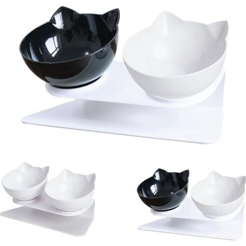 1PCS Cat Food Bowl Adjustable No-slip Cute Pet Food Bowl Cat Feeding Bowl Eating Feeder Dish Bowel with Base Dogs Supplies