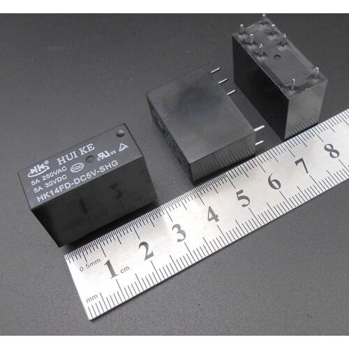 20Pcs HUI KE Power Relay HK14FD DC 5V 12V 24V 5A 8 Pins 8-Pin HK14FD-DC5V-SHG HK14FD-DC12V-SHG HK14FD-DC24V-SHG HUIKE *FD241-243