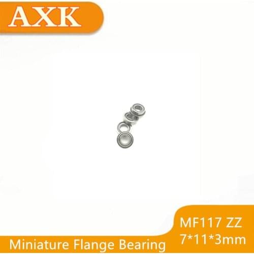 2019 Special Offer Free Shipping Axk Abec-5 Mf117zz Flange Bearing 7x11x3 Mm (10pcs) Miniature Flanged Mf117 Z Zz Ball Bearings