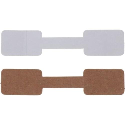 52Pcs 6 x 1.2CM Blank White Paper Price Tag Labels Jewelry Display Cards Labels Necklace Ring Rectangle Stickers Hangtag