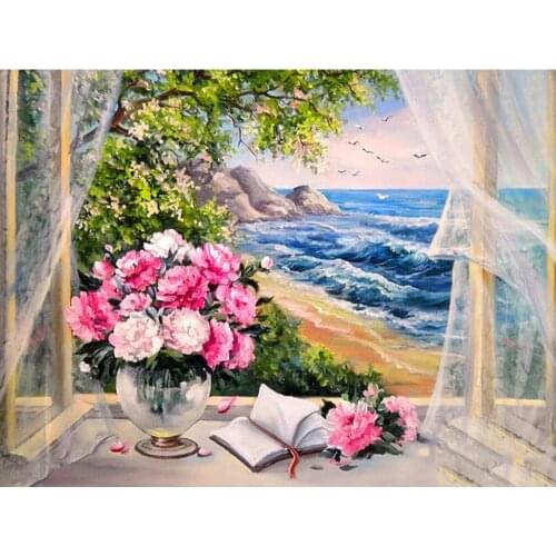 5d DIY Diamond Painting flower scenery Cross Stitch Diamond Embroidery Scenery sea Patterns rhinestones Mosaic Christmas Gift