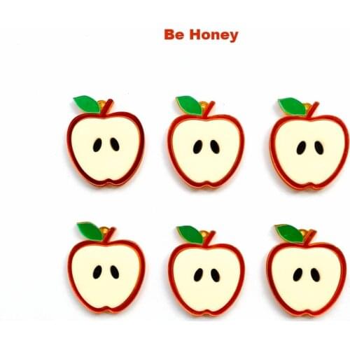 10pcs/lot) Fashion Acrylic Red Apple Slices Design Accessories For DIY Earrings Necklace Decoration Jewelry Making