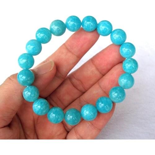 Free Shipping Natural Mozambique Amazonite Round 10.5mm~11mm Beads Bracelet Women Man Jewelry Accessories Weddings Parties Gift