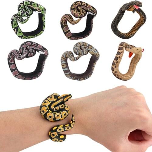 1pc Snake Python Bracelet Simulation Animal Model Figure Plastic Fun Prank Gift For Kids Educational Childrens Hot Toys