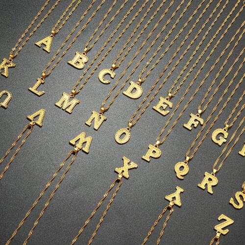 Capital Letter Initial Necklace For Women Stainless Steel Gold A-Z Alphabet Pendant Necklace Jewelry Christmas Gift Bijoux Femme