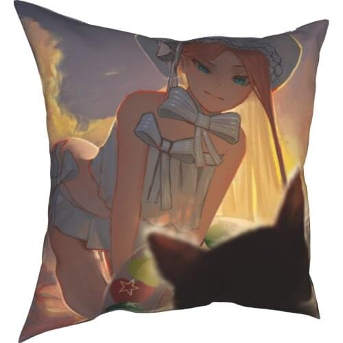 Cartoon cat maid decorative cushion cover cartoon cushion cover 45cm linen pillow residential culture