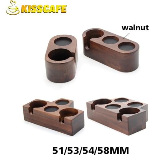 Coffee Filter Tamper Holder Walnut Wood Espresso Tamper Mat Stand Coffee Maker Support Base Rack Coffee Barista Tools Accessory
