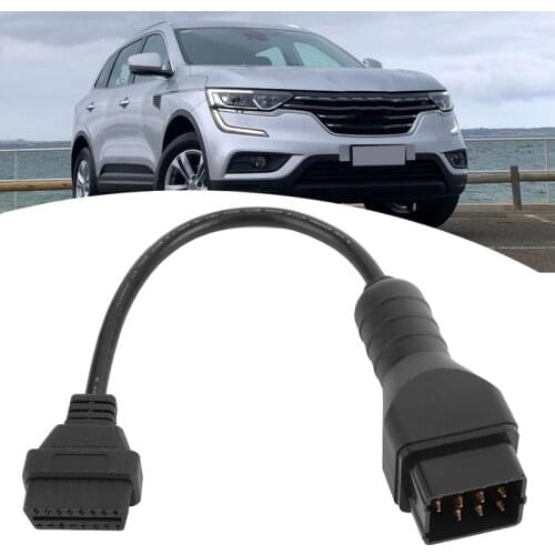 Diagnostic Cable OBD2 Connector 12 Pin to 16 Pin Adapter Car Accessories Extension for Renault