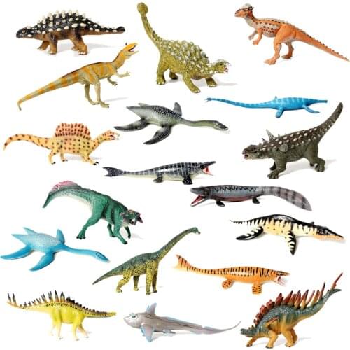 Prehistoric Jurassic Dinosaurs World Animal Figures plesiosaur mosasaur Miragaia Spinosaur Saichania Thalassomedon Model toys