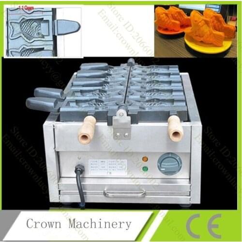Electric open mouth fish cake machine;5pcs ice cream fish bread baking machine;taiyaki fish cake grill